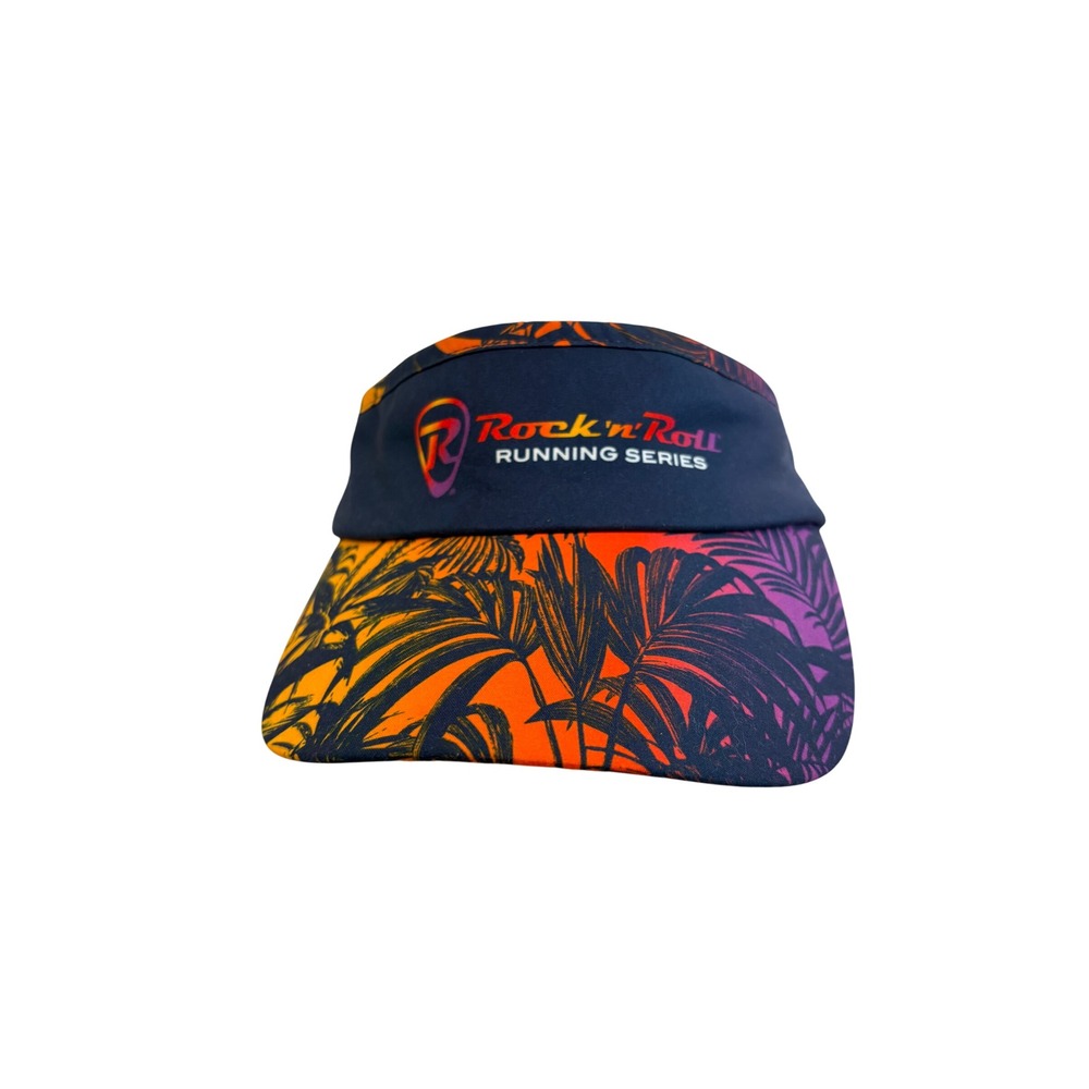 Boco Gear Rock n Roll Running Series Tropical Palm Print Performance Visor Navy